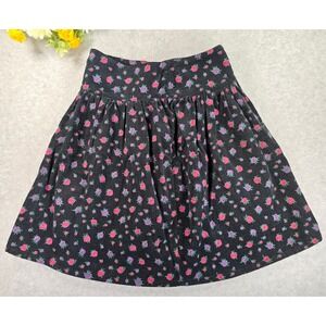 Vintage 90s Topsville Corduroy Floral High Rise Skirt Size 12 Floral Rose A Line